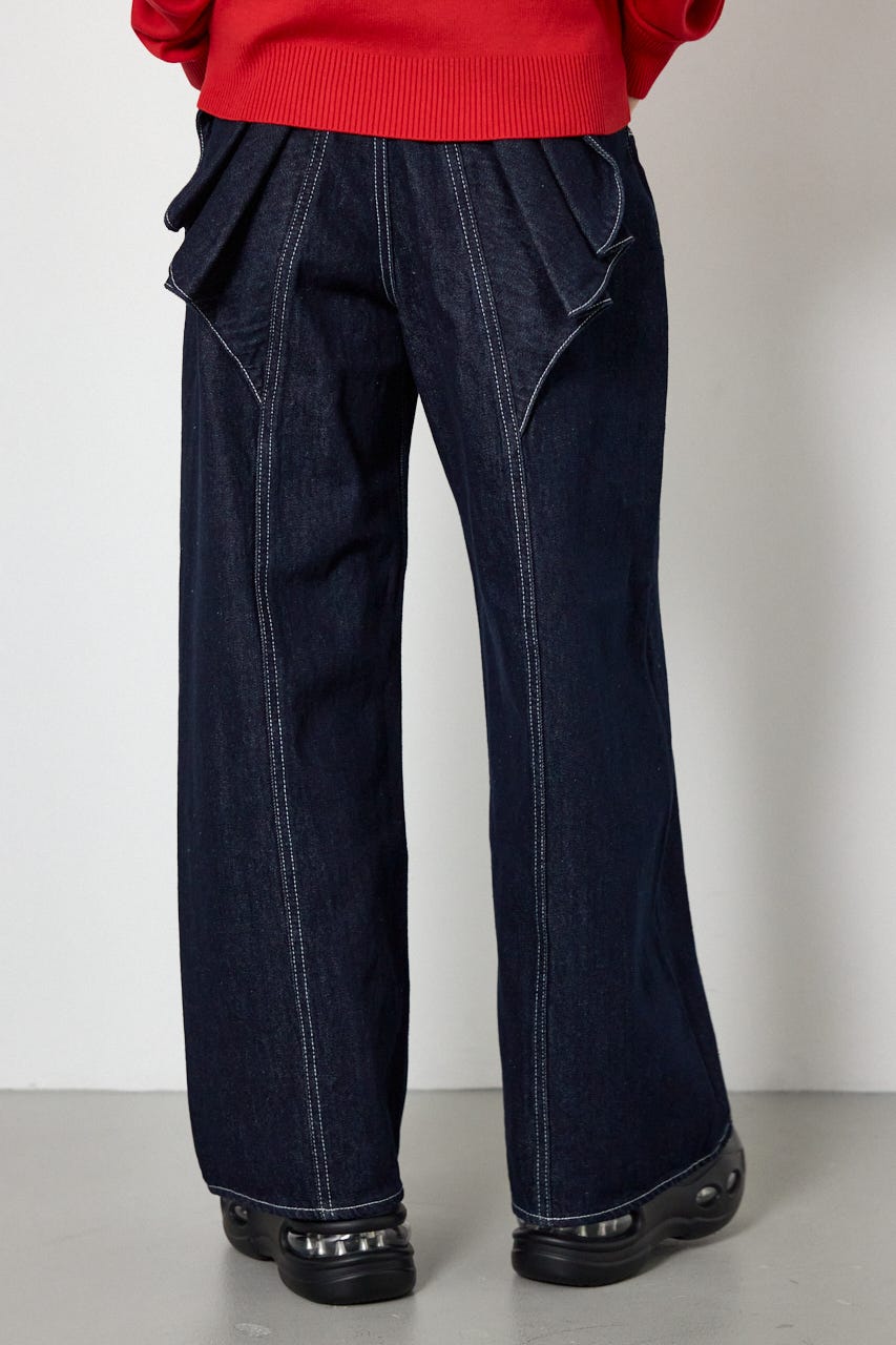 【AW先行予約アイテム】ビッグリボンデニムパンツ One Wash M