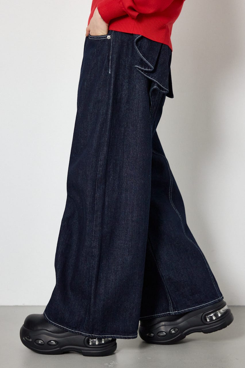 【AW先行予約アイテム】ビッグリボンデニムパンツ One Wash M