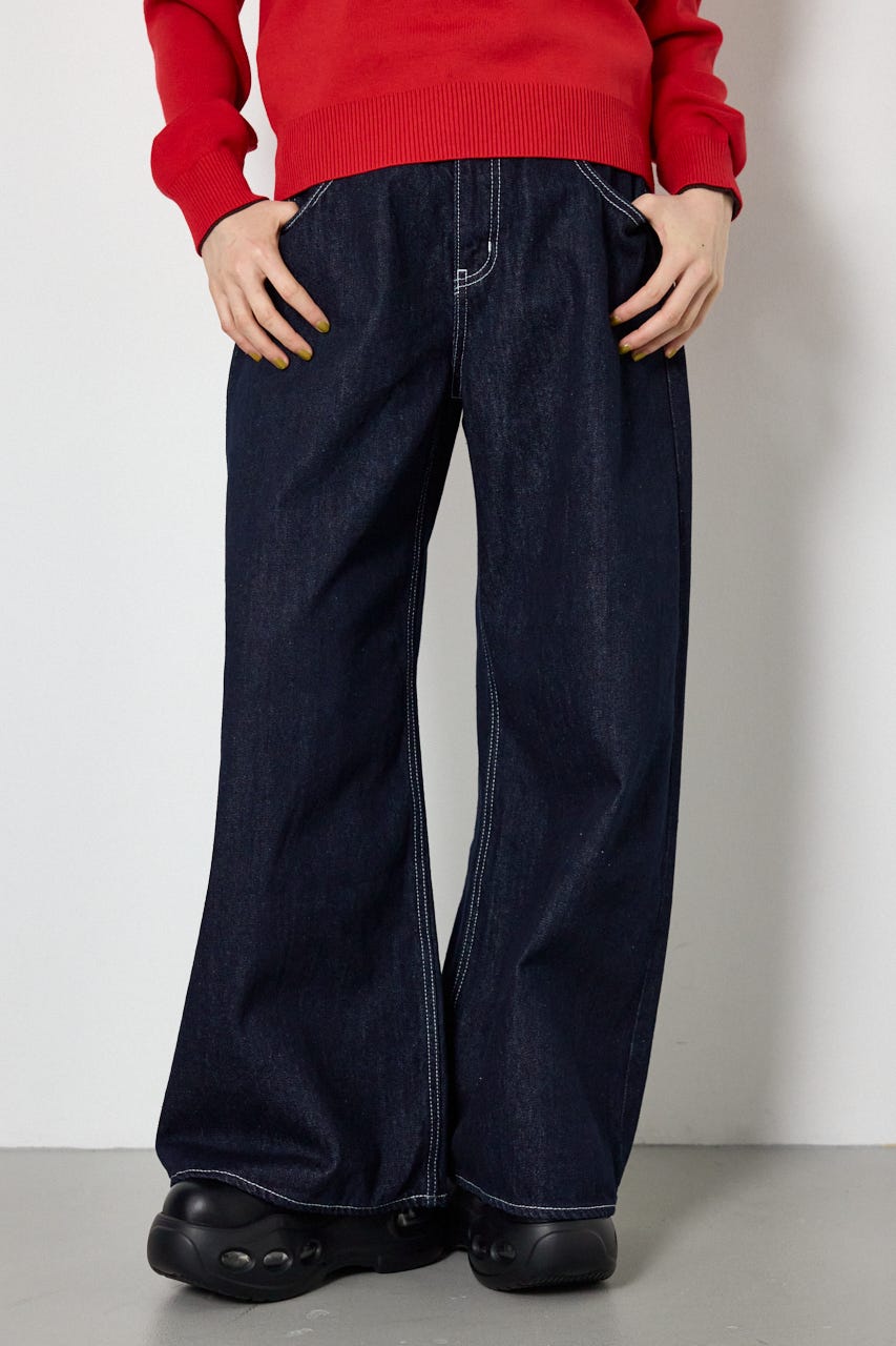 【AW先行予約アイテム】ビッグリボンデニムパンツ One Wash M