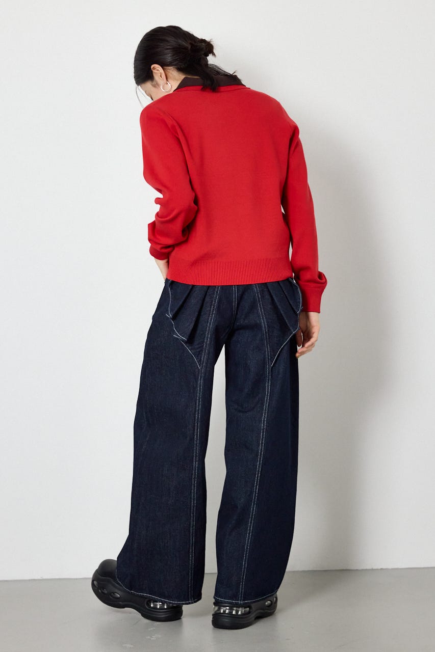 【AW先行予約アイテム】ビッグリボンデニムパンツ One Wash M