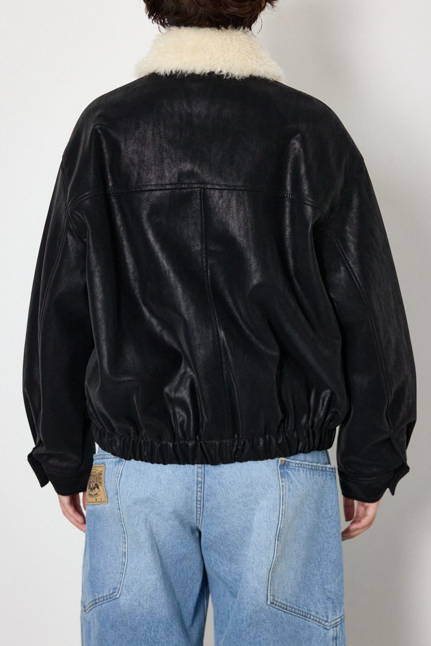 Suede look 2WAY ブルゾン BLK FREE