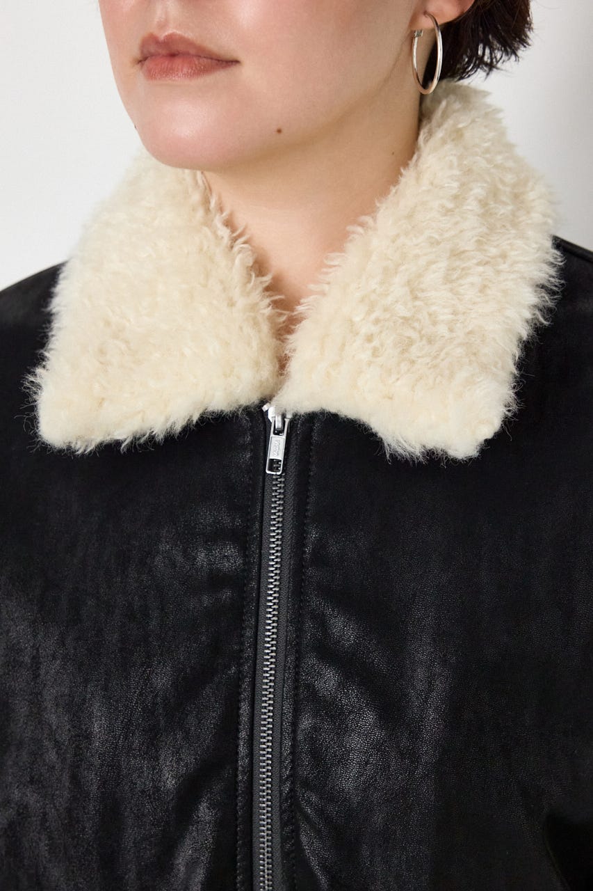 Suede look 2WAY ブルゾン BLK FREE
