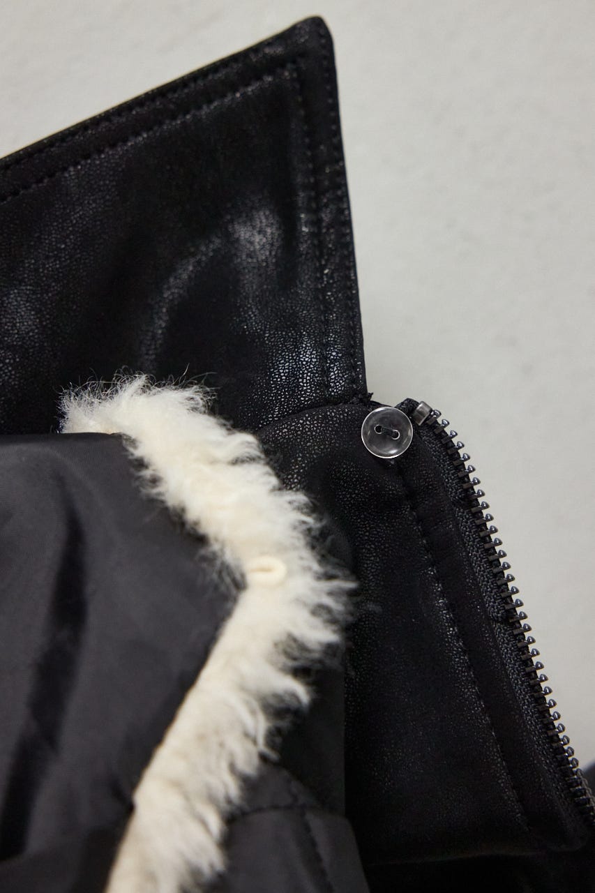 Suede look 2WAY ブルゾン BLK FREE