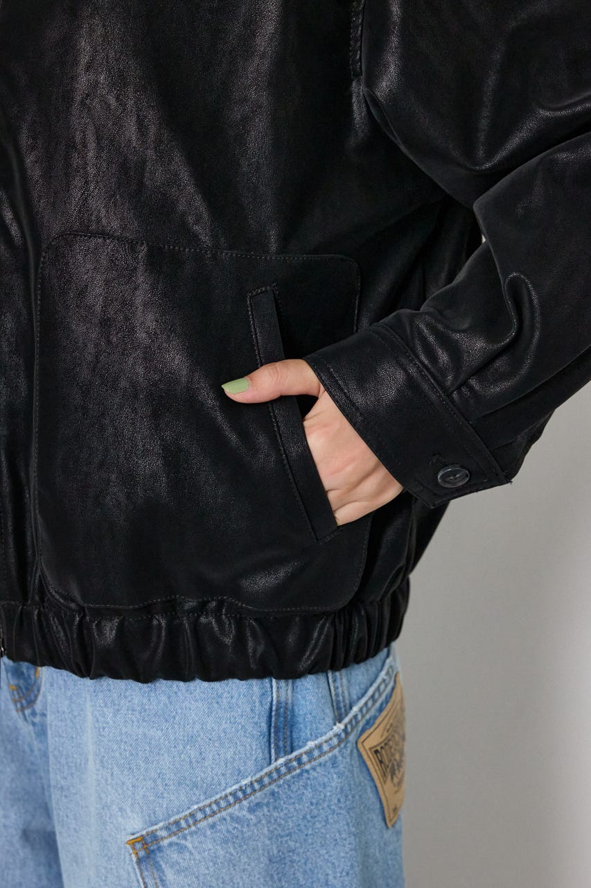 Suede look 2WAY ブルゾン BLK FREE