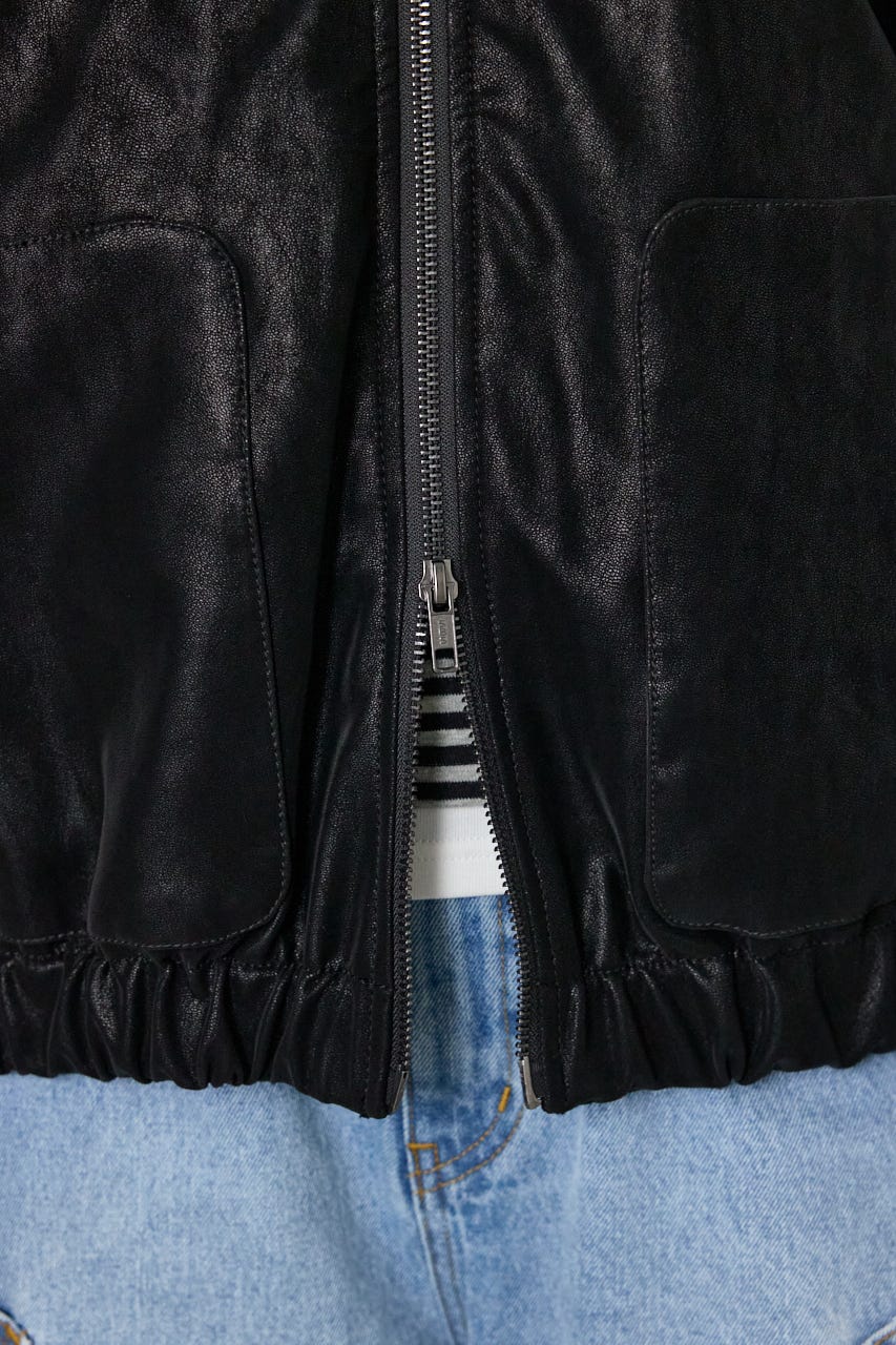 Suede look 2WAY ブルゾン BLK FREE