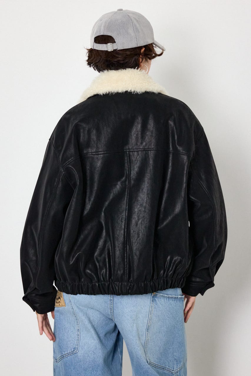 Suede look 2WAY ブルゾン BLK FREE