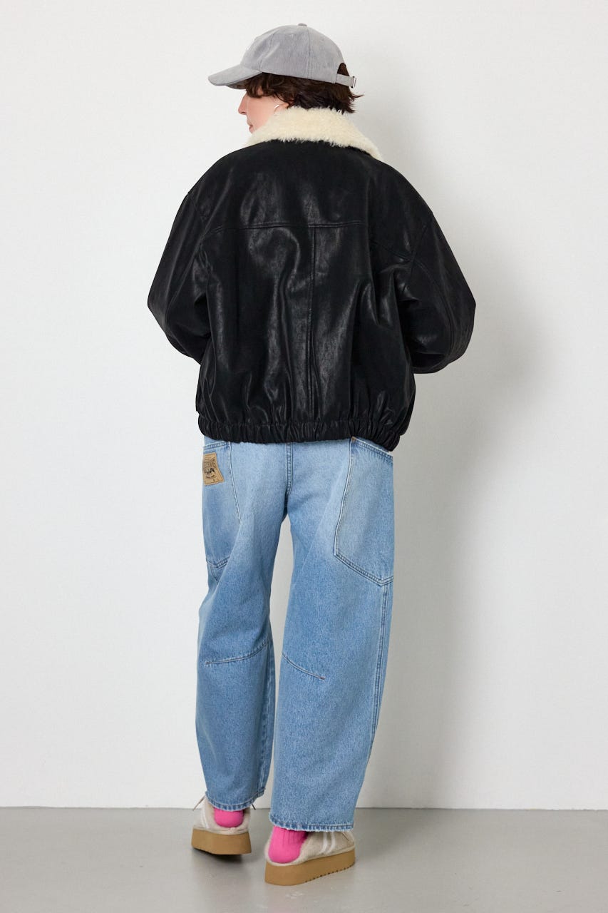 Suede look 2WAY ブルゾン BLK FREE