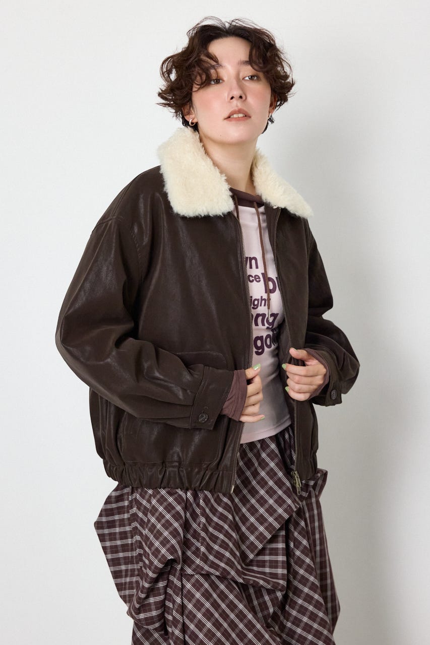 Suede look 2WAY ブルゾン BRN FREE