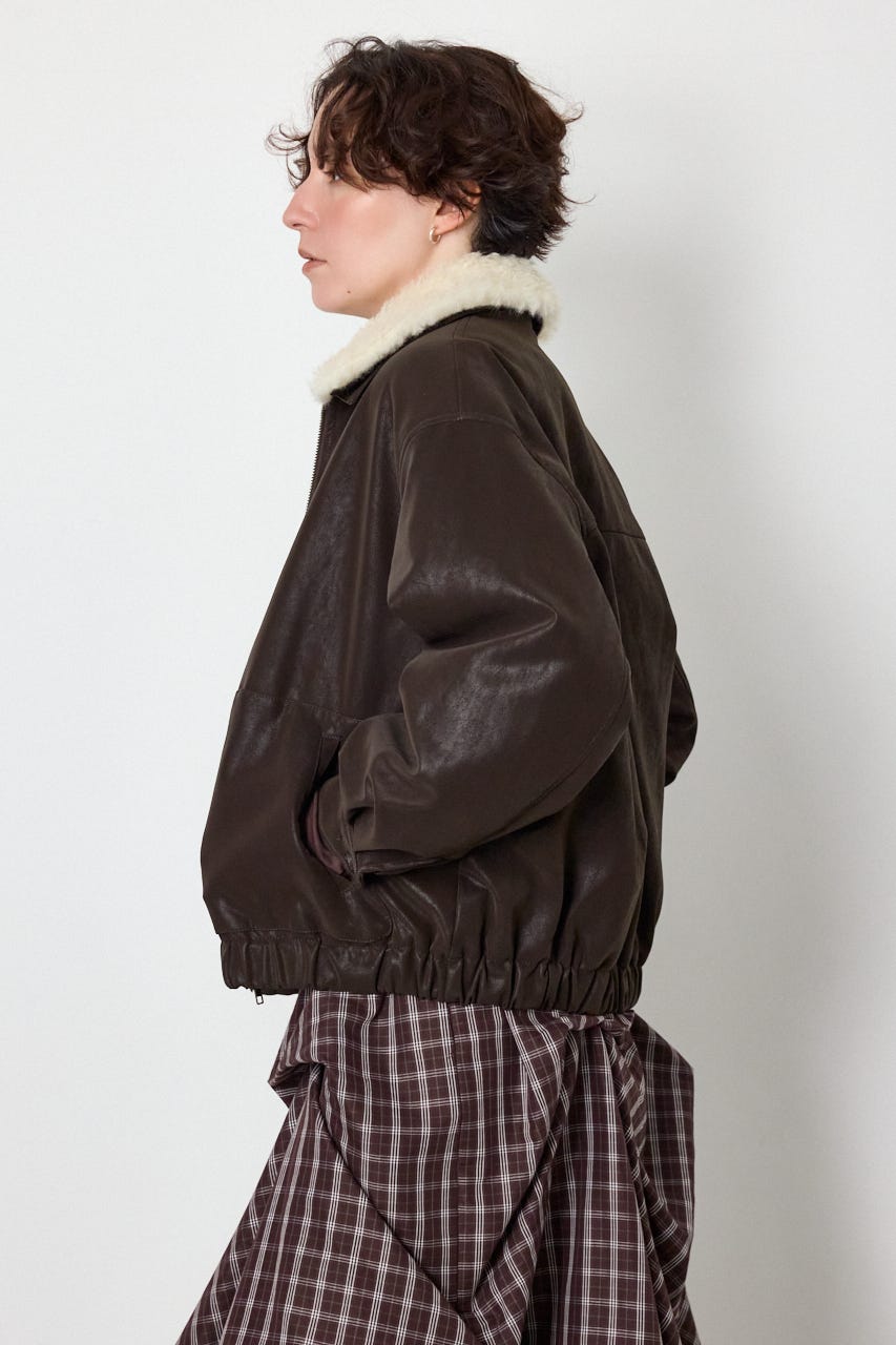 Suede look 2WAY ブルゾン BRN FREE