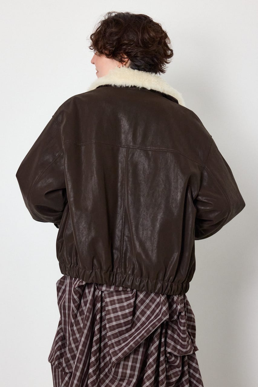 Suede look 2WAY ブルゾン BRN FREE