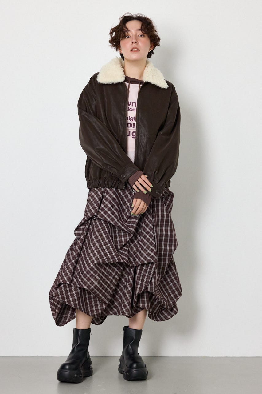 Suede look 2WAY ブルゾン BRN FREE