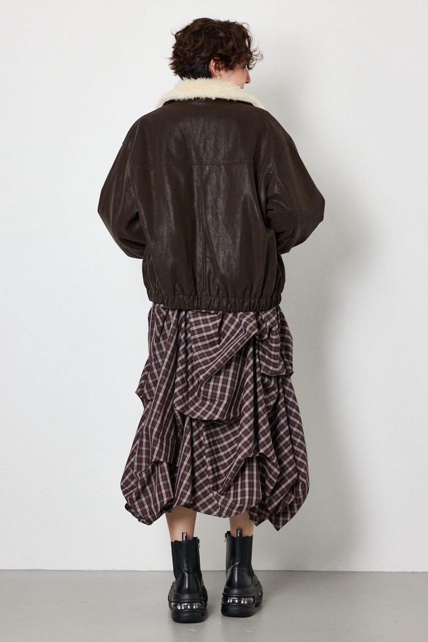Suede look 2WAY ブルゾン BRN FREE