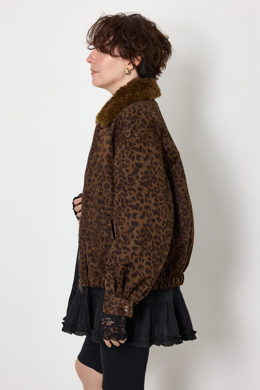 Suede look 2WAY ブルゾン 柄BEG FREE