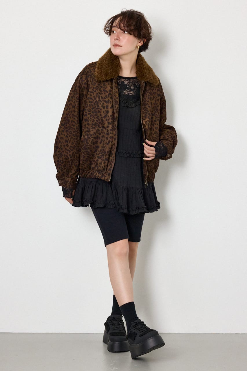 Suede look 2WAY ブルゾン 柄BEG FREE