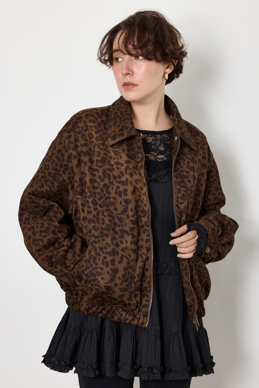 Suede look 2WAY ブルゾン 柄BEG FREE
