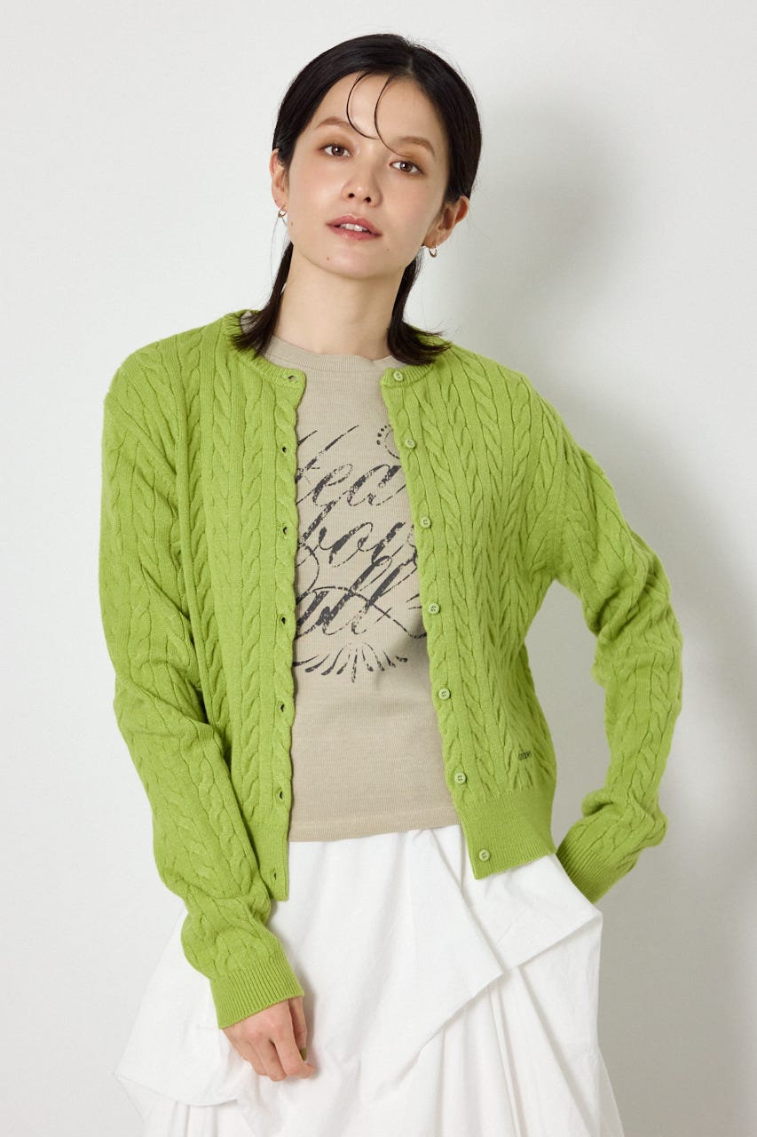 【AW先行予約アイテム】MINI ケーブルニット LIME FREE