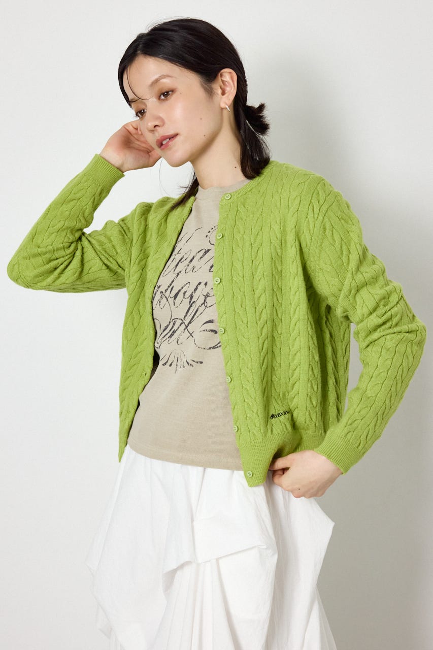 【AW先行予約アイテム】MINI ケーブルニット LIME FREE