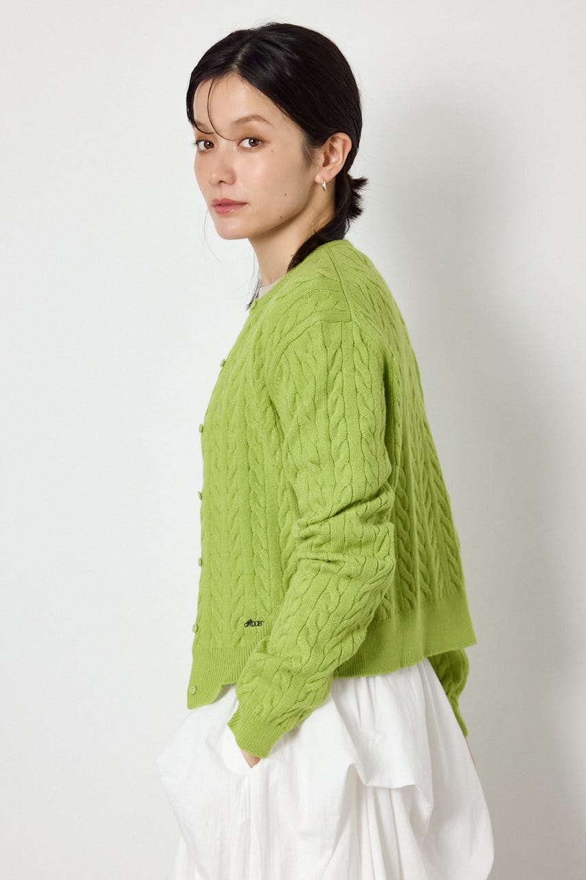 【AW先行予約アイテム】MINI ケーブルニット LIME FREE