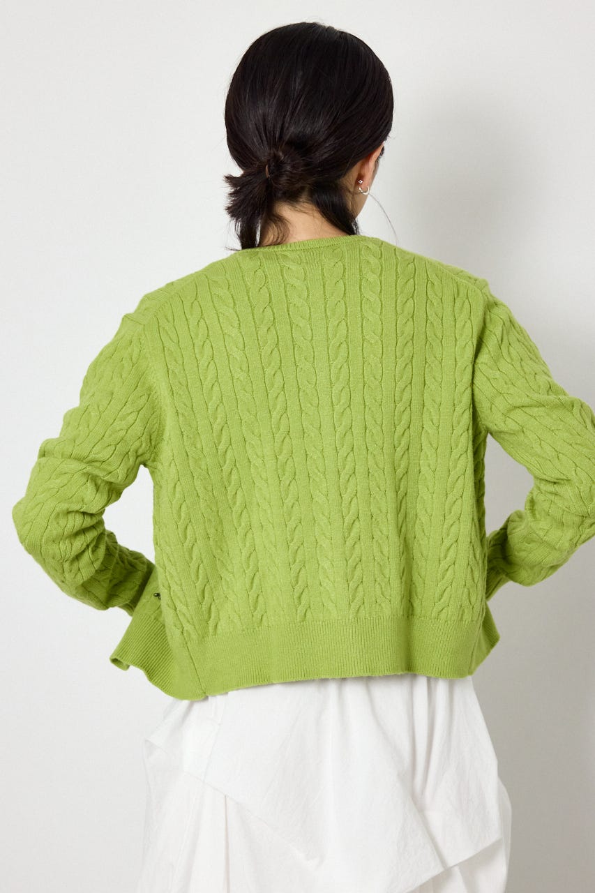 【AW先行予約アイテム】MINI ケーブルニット LIME FREE
