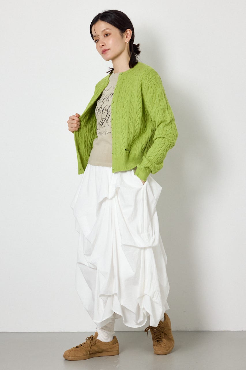 【AW先行予約アイテム】MINI ケーブルニット LIME FREE