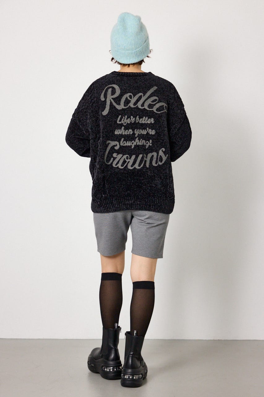 モールニットEMBROIDERYロゴトップス BLK FREE