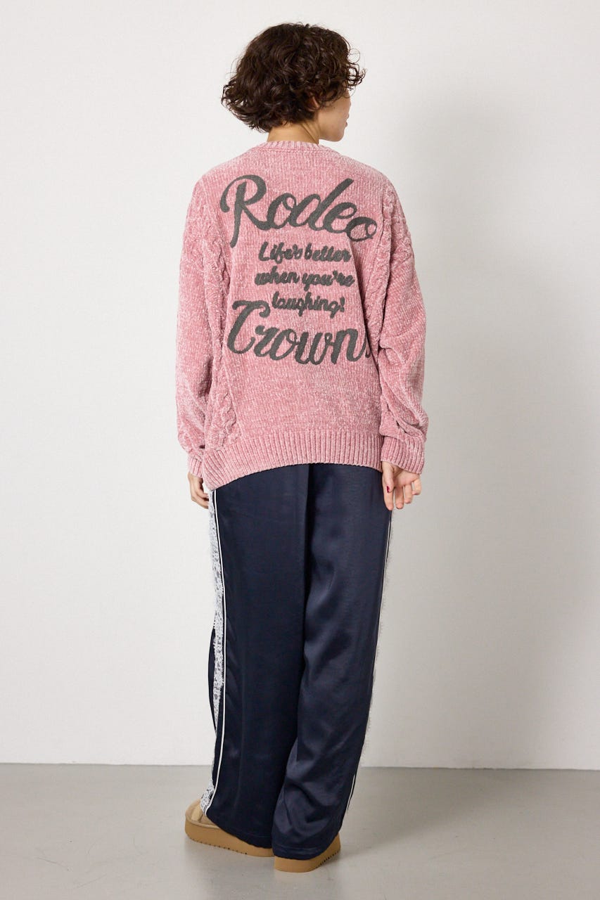 モールニットEMBROIDERYロゴトップス L/PNK FREE