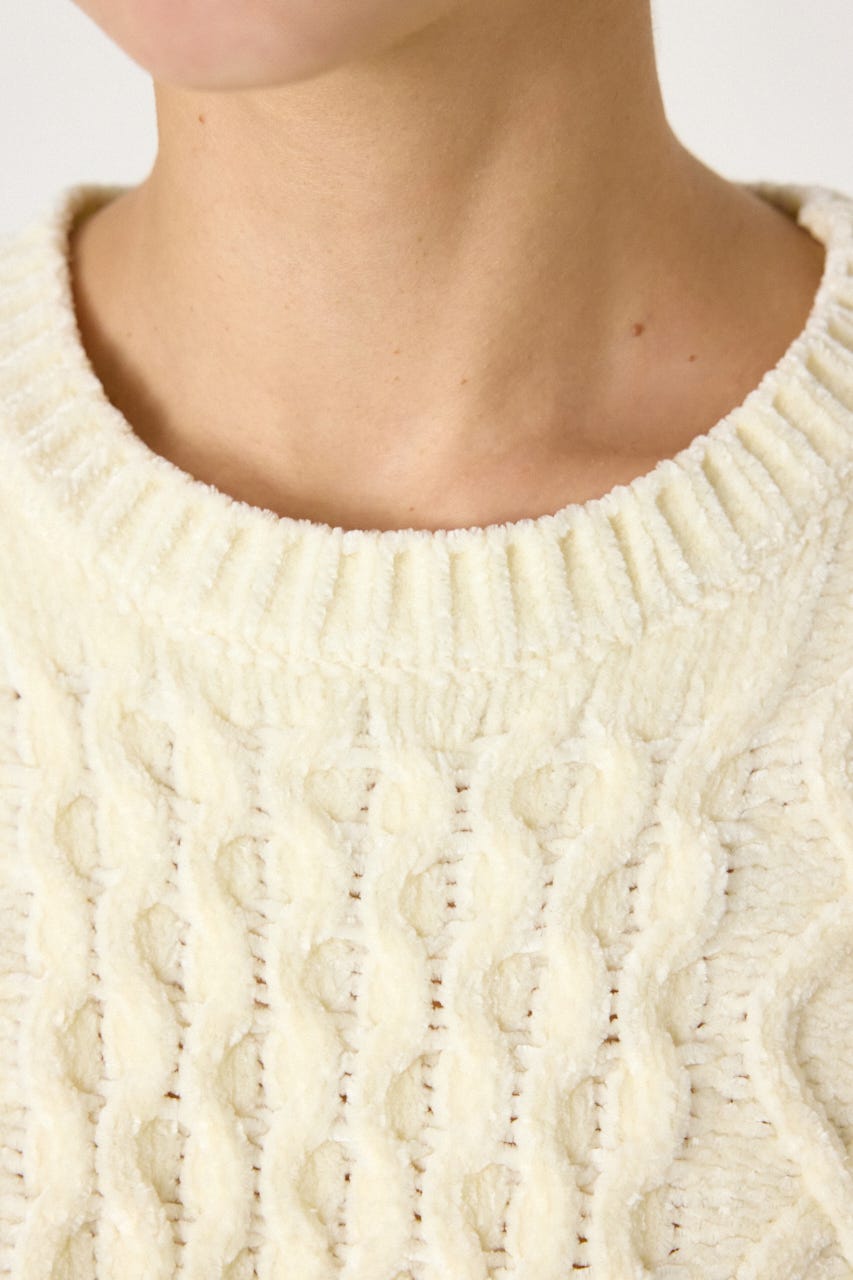 モールニットEMBROIDERYロゴトップス O/WHT FREE