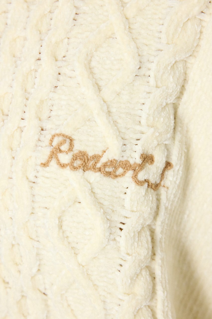 モールニットEMBROIDERYロゴトップス O/WHT FREE
