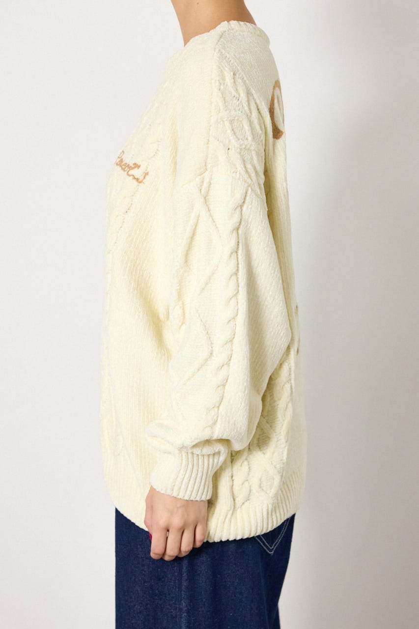 モールニットEMBROIDERYロゴトップス O/WHT FREE