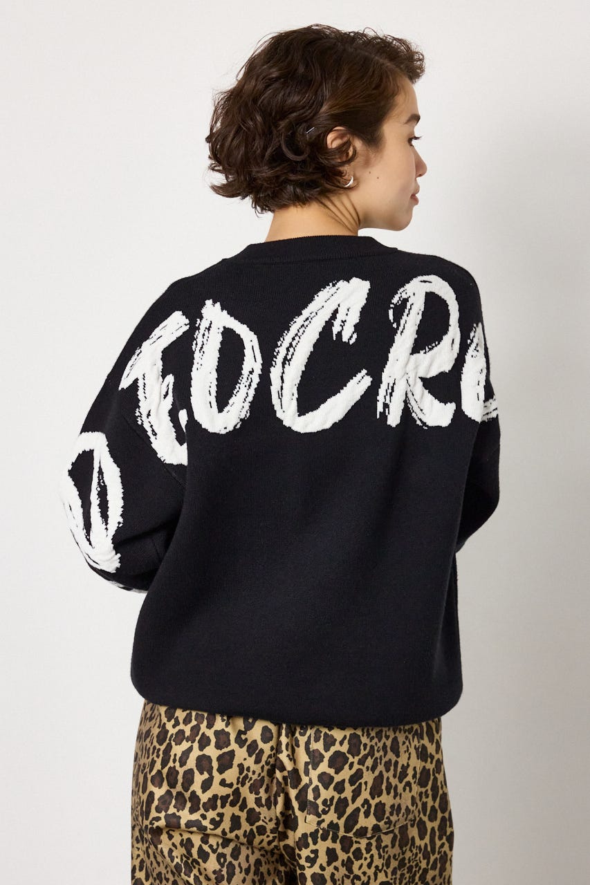 SWELL LOGO KNITトップス BLK FREE