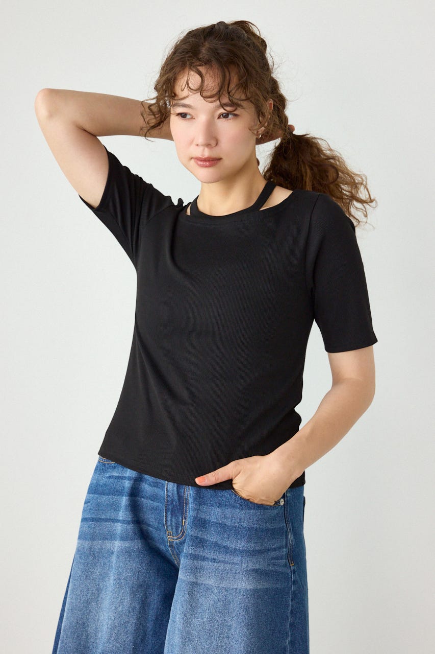 clavicle openTシャツ BLK FREE
