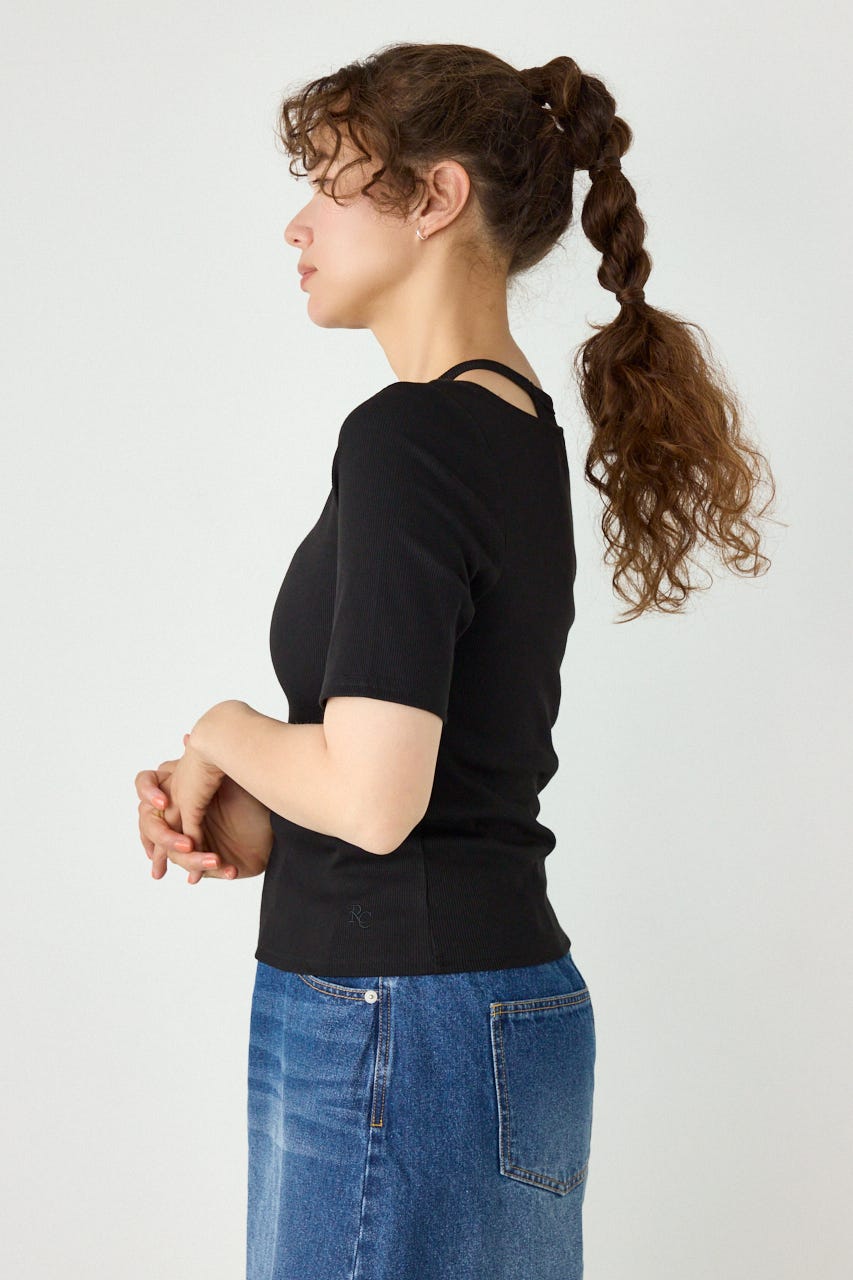 clavicle openTシャツ BLK FREE