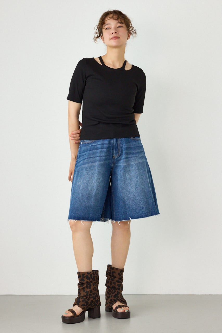clavicle openTシャツ BLK FREE