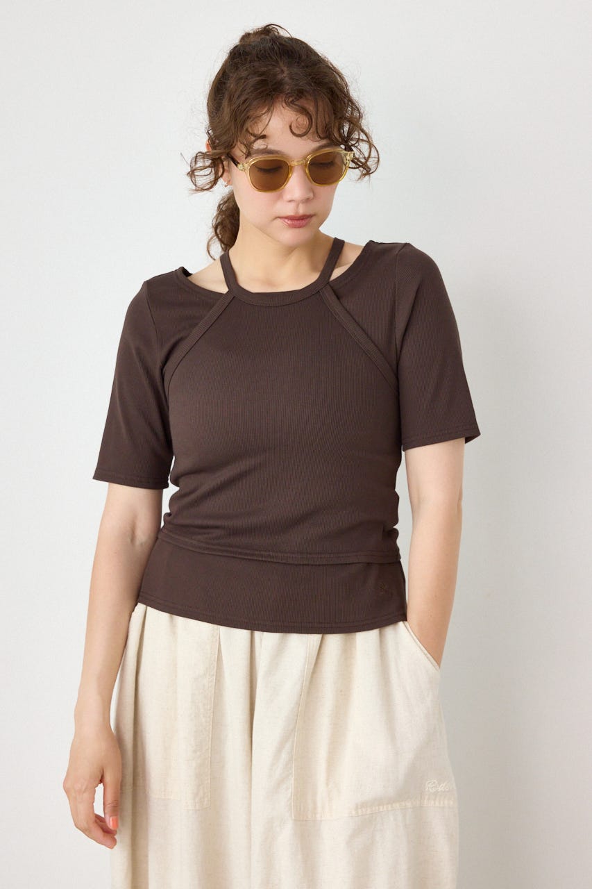 clavicle openTシャツ BRN FREE