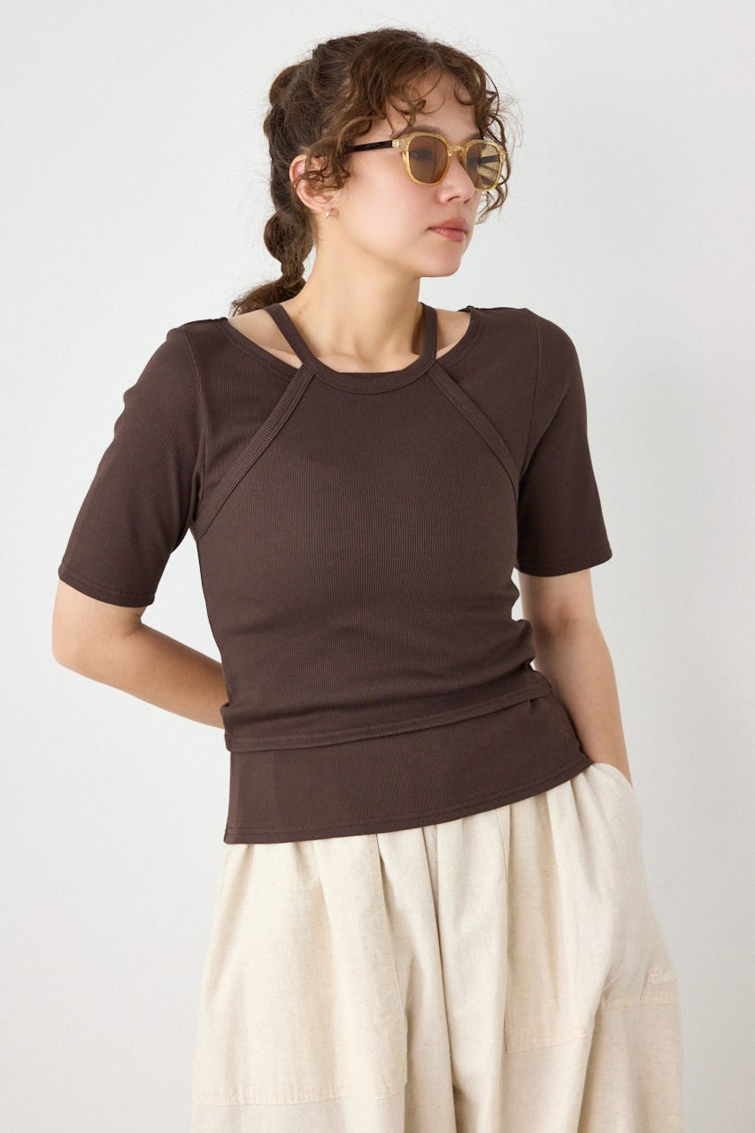 clavicle openTシャツ BRN FREE