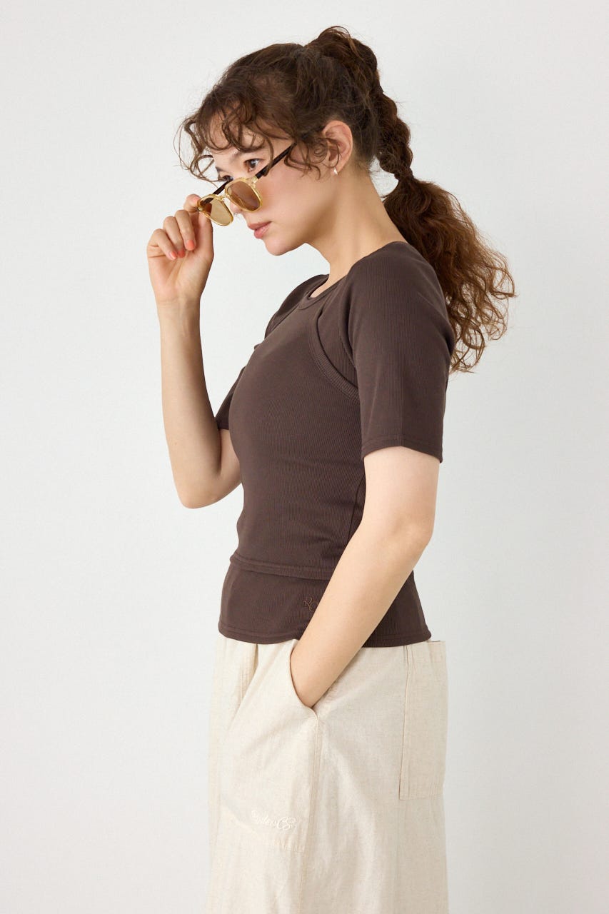 clavicle openTシャツ BRN FREE