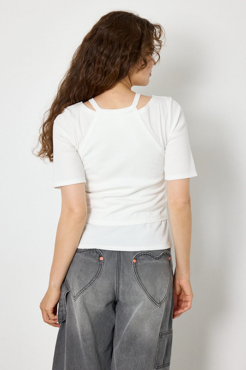 clavicle openTシャツ O/WHT FREE