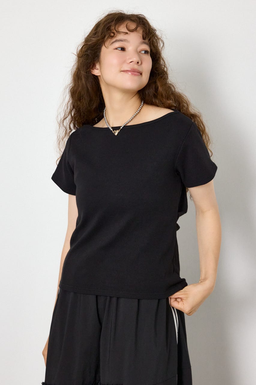 マルチWAYドレープTシャツ BLK FREE