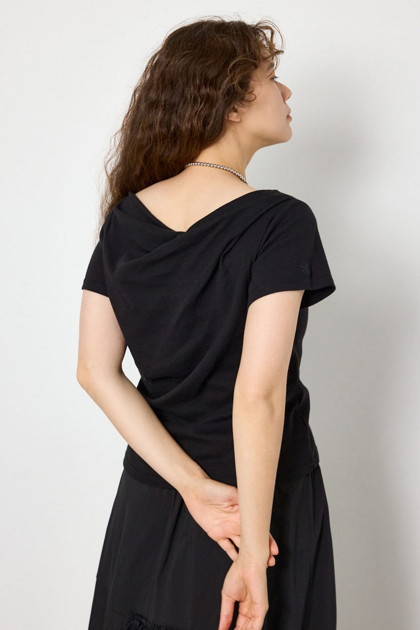 マルチWAYドレープTシャツ BLK FREE