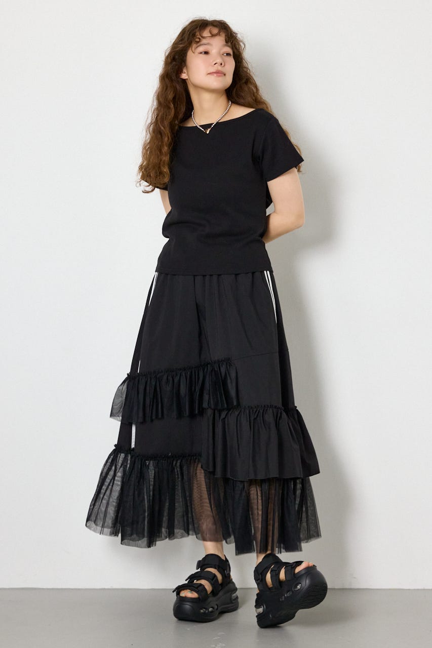 マルチWAYドレープTシャツ BLK FREE