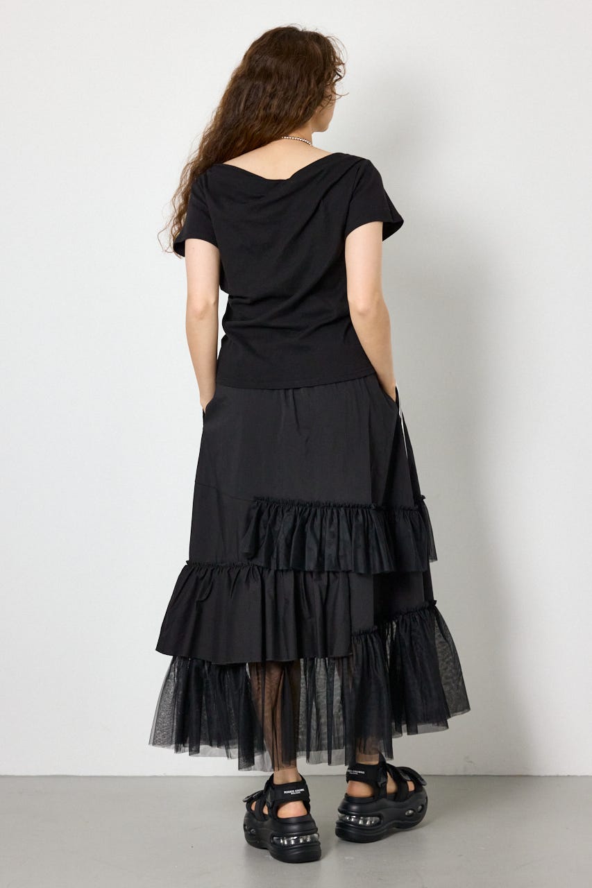 マルチWAYドレープTシャツ BLK FREE