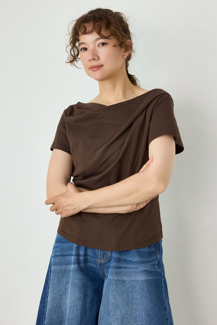 マルチWAYドレープTシャツ BRN FREE