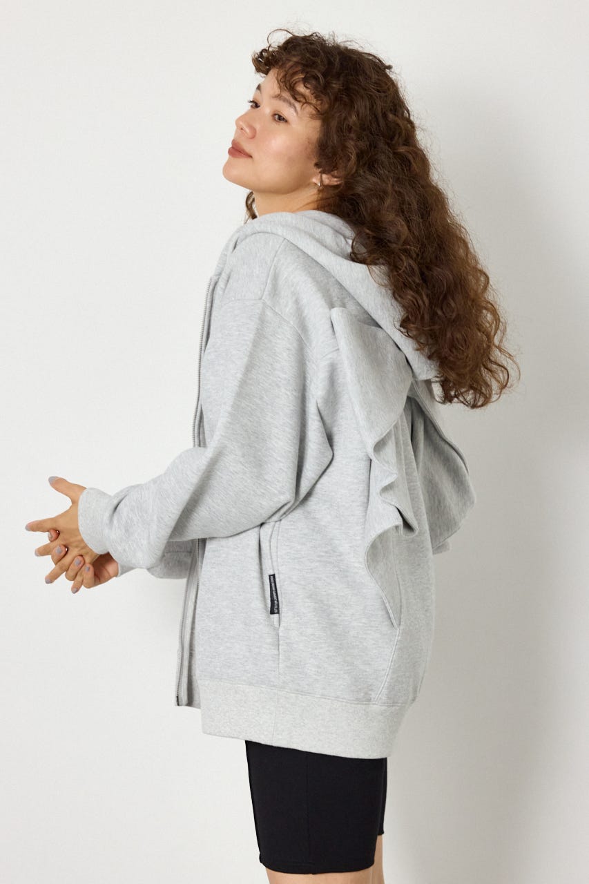 ビッグリボンダブルZIPパーカー L/T.GRY FREE
