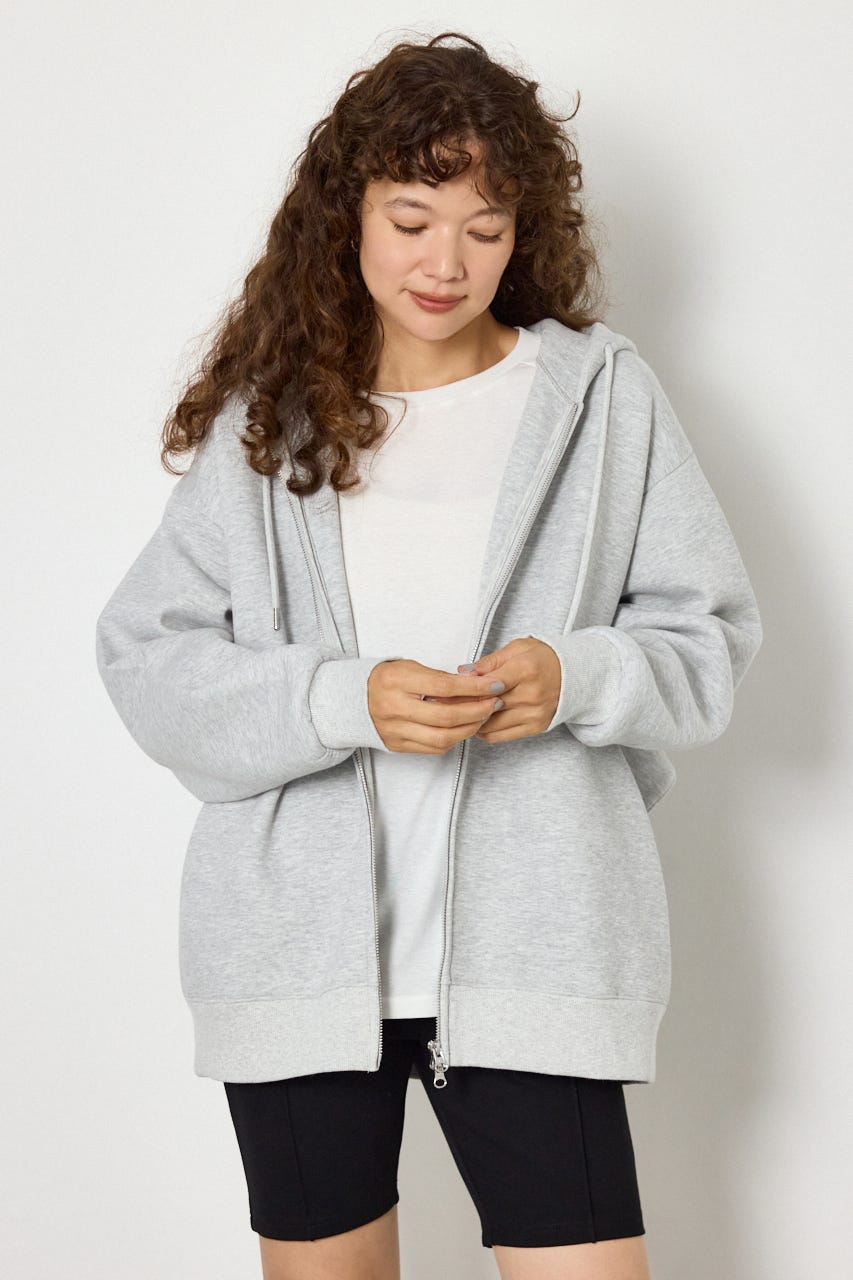 ビッグリボンダブルZIPパーカー L/T.GRY FREE