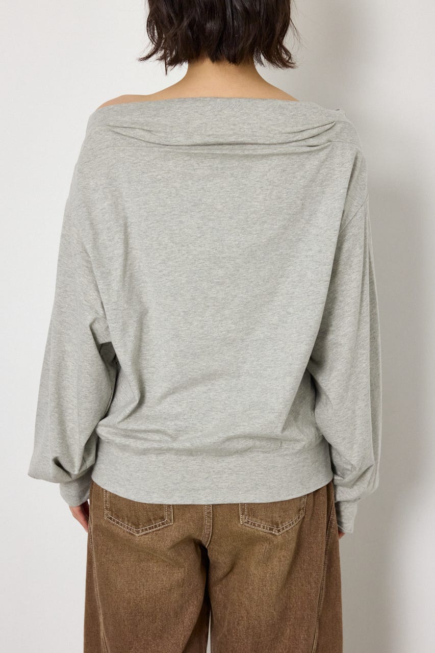 タックデザインオフショルL/Sトップス L/T.GRY FREE