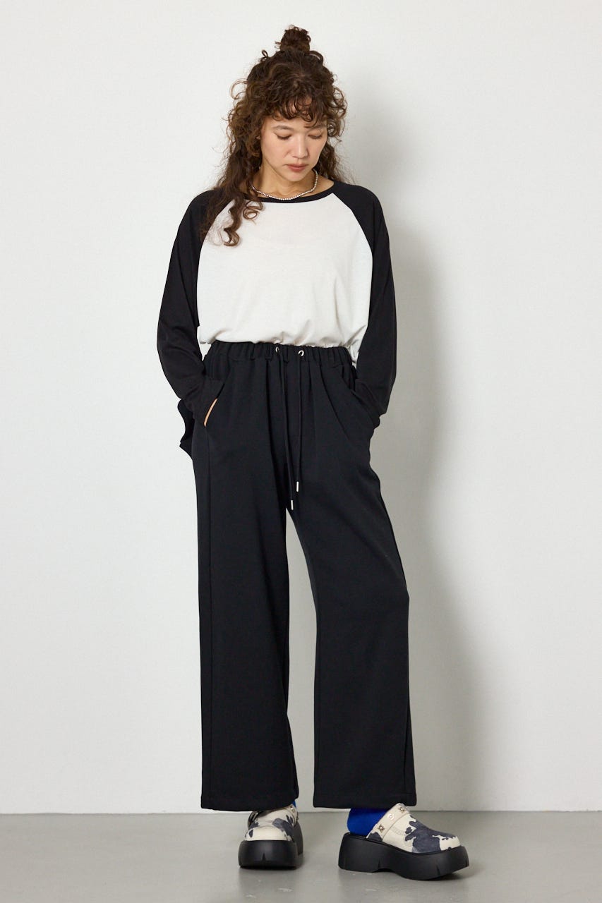 ビッグリボンスウェットパンツ BLK S