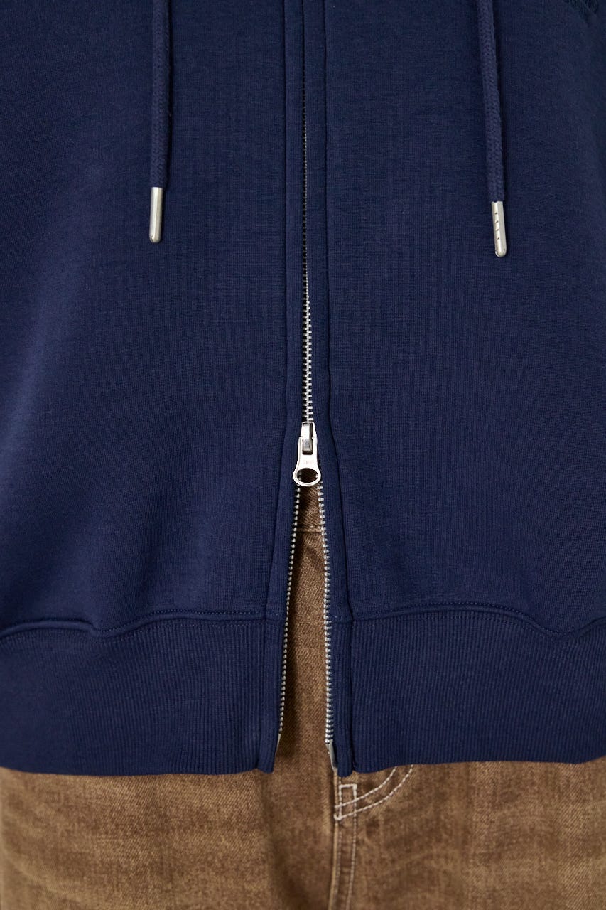 エンボス W-ZIP ショート パーカー NVY FREE
