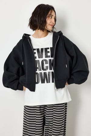 エンボス W-ZIP ショート パーカー