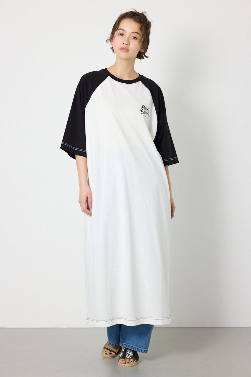 【接触冷感付き】ラグランステッチワンピース O/WHT FREE