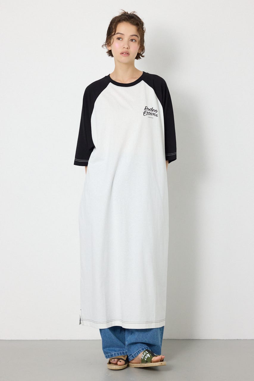 【接触冷感付き】ラグランステッチワンピース O/WHT FREE